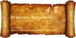 Armbrust Bernadett névjegykártya