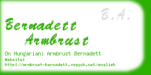 bernadett armbrust business card